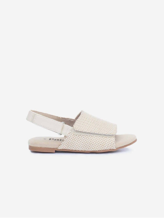 PAIZO AMMOS, Beige Hessian Velcro Sandal 22 (15cm)