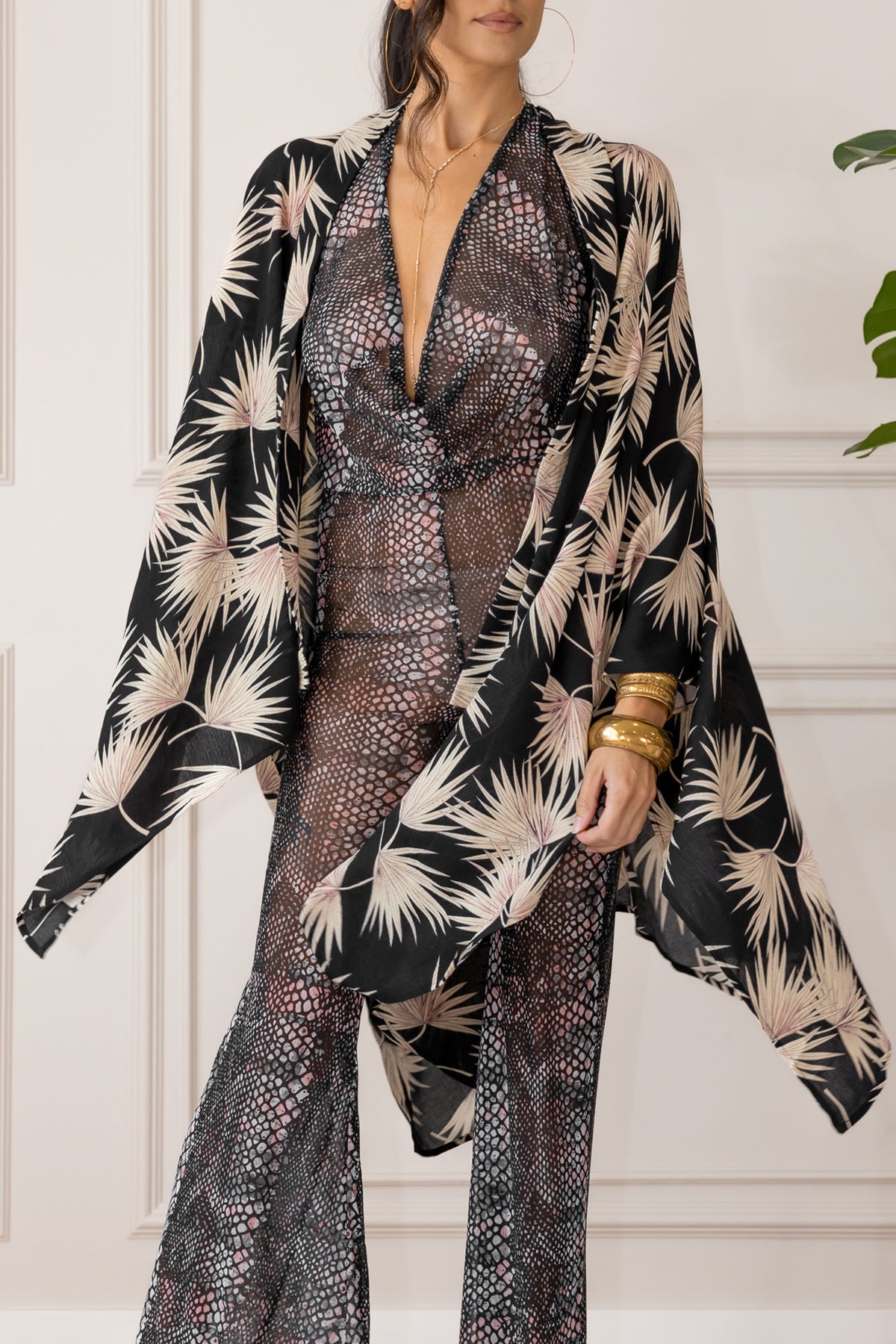 LUNA ROBE - MIDNIGHT PALM