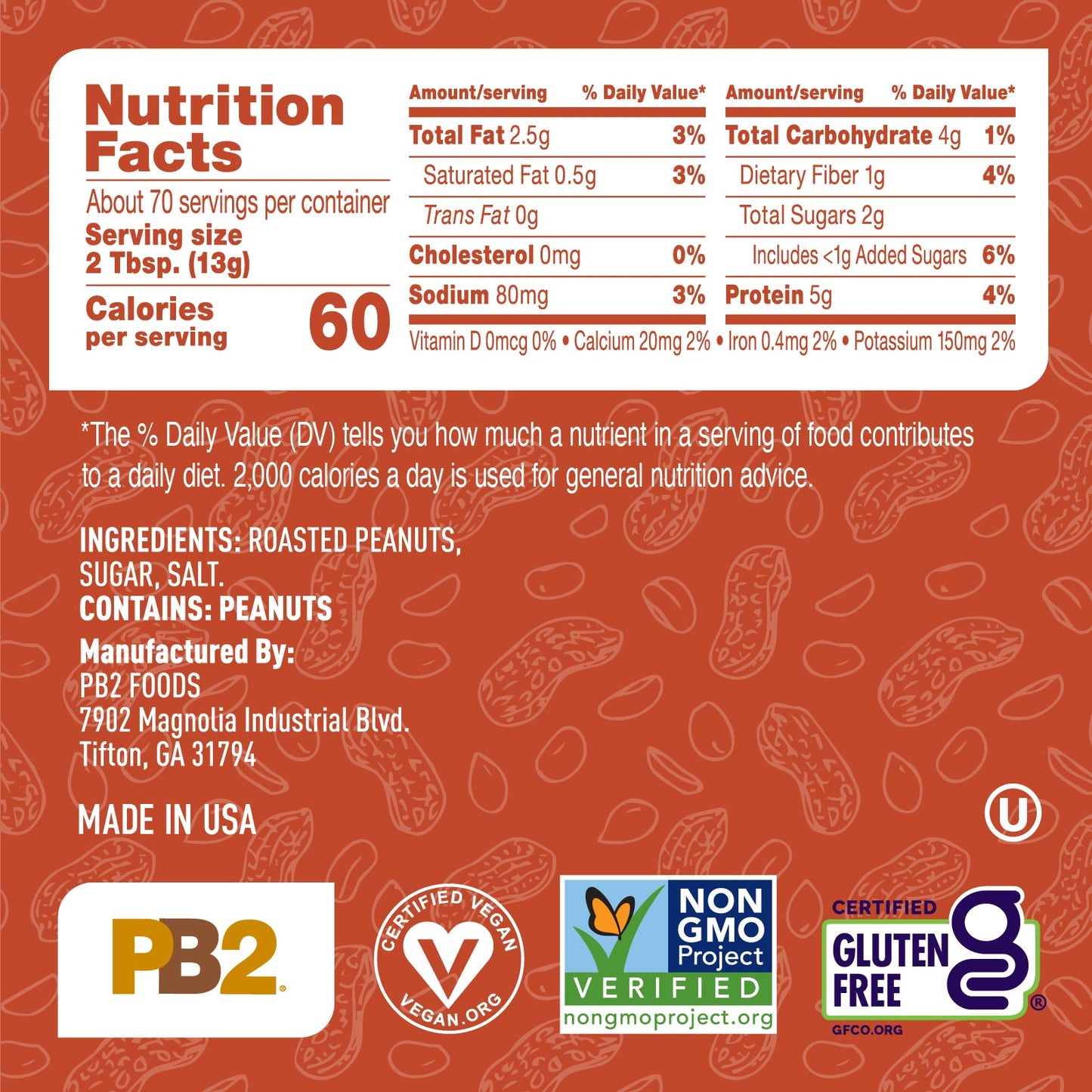 PB2 - Powdered Peanut Butter - Crunchy