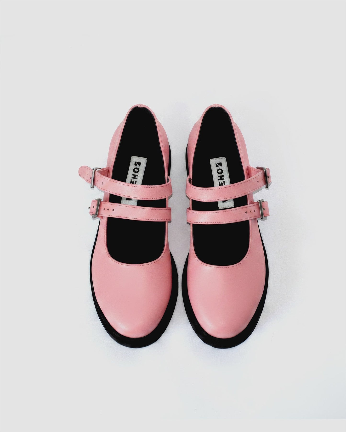 Twin Mary Jane Vegan Corn Leather Ballerinas | Pink - Vegan America
