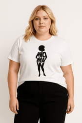 Curvy Woman Silhouette, 100% Cotton Premium Tshirt - Vegan America
