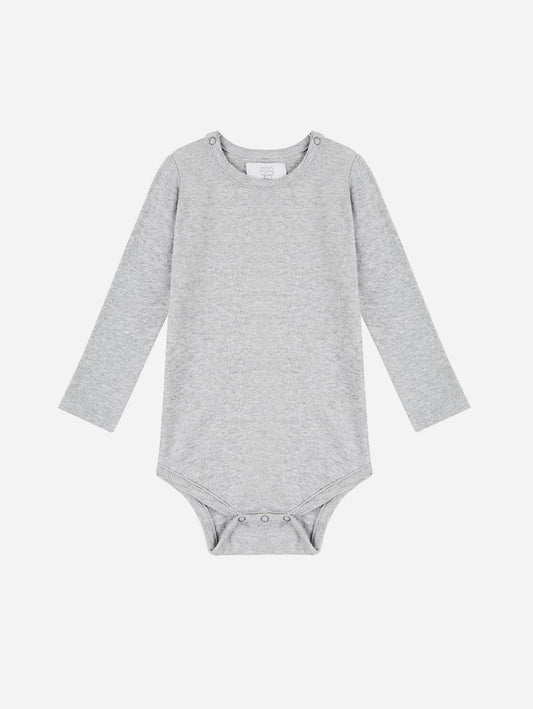 Pop My Way Organic Cotton Long Sleeved Bodysuit | Grey Grey / 0-3 months
