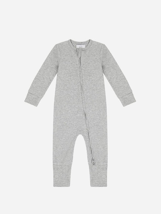 Pop My Way Organic Cotton Zippered Sleepsuit | Grey Grey / 3-6 months