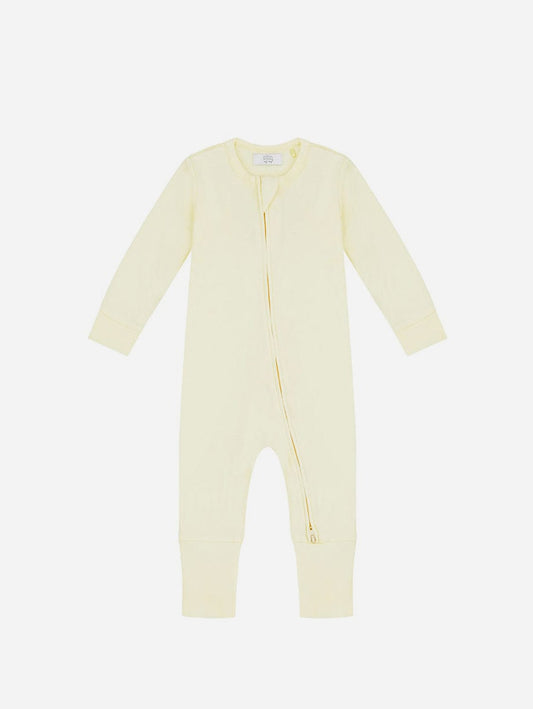 Pop My Way Organic Cotton Zippered Sleepsuit | Lemon Lemon / 3-6 months