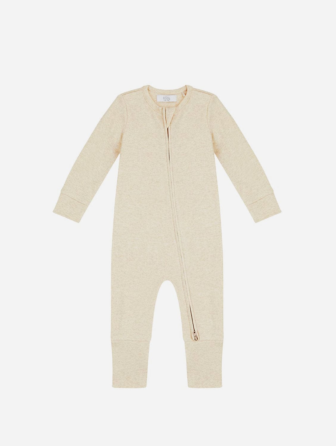 Pop My Way Organic Cotton Zippered Sleepsuit | Oatmeal Oatmeal / 3-6 months