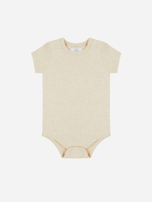 Pop My Way Organic Cotton Short Sleeved Bodysuit | Oatmeal Oatmeal / 6-12 months