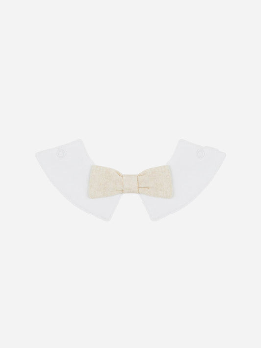 Pop My Way Organic Cotton Bow Tie Collar | Oatmeal