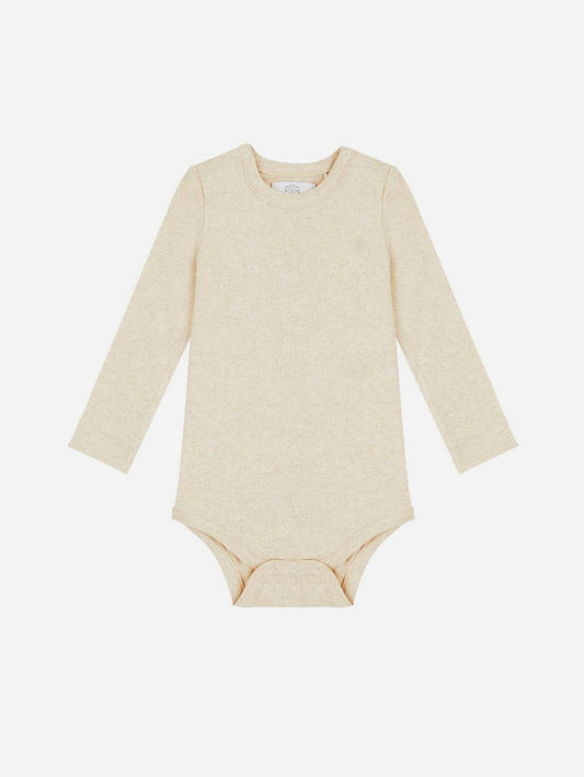 Pop My Way Organic Cotton Long Sleeved Bodysuit | Oatmeal