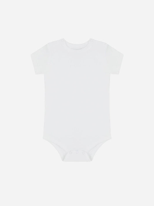 Pop My Way Organic Cotton Short Sleeved Bodysuit | White