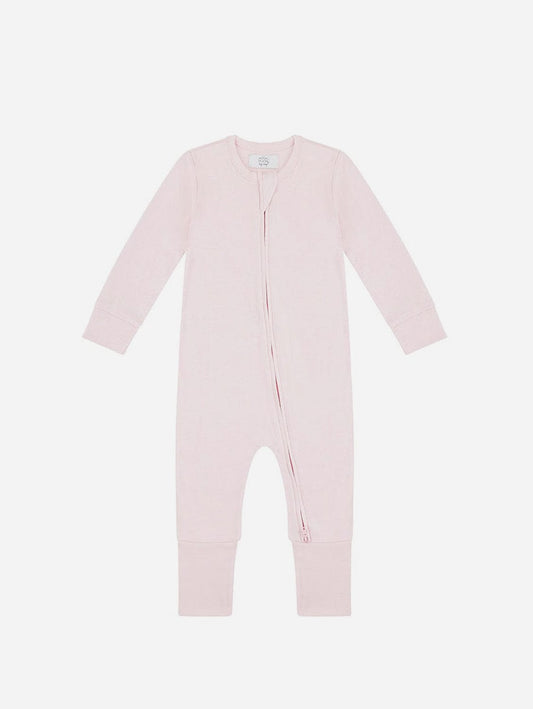 Pop My Way Organic Cotton Zippered Sleepsuit | Pink Pink / 0-3 months