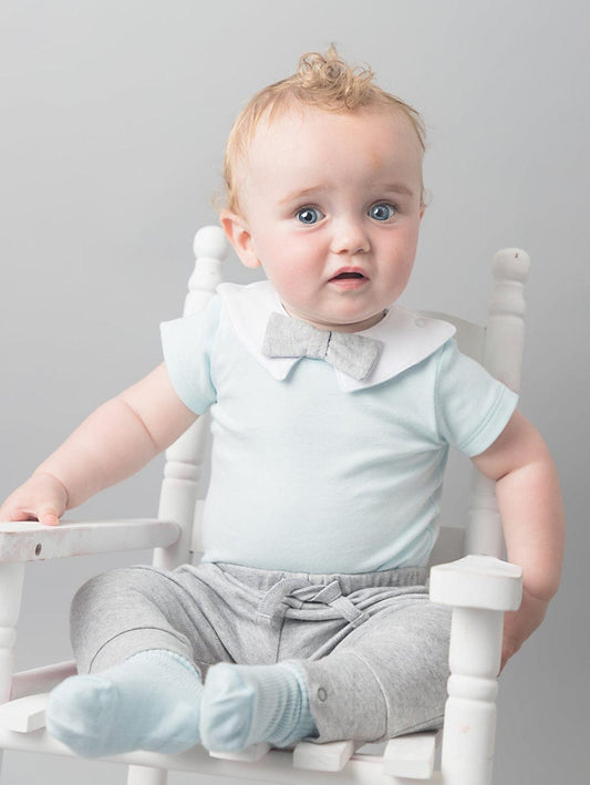 Organic Cotton Short Sleeved Bodysuit | Sky Blue