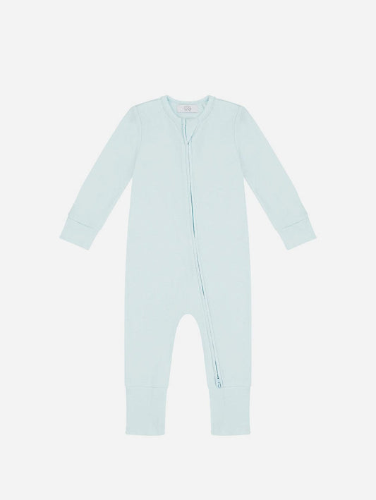Pop My Way Organic Cotton Zippered Sleepsuit | Sky Blue Sky Blue / 0-3 months