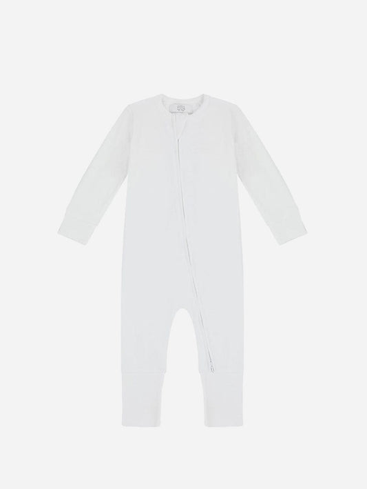 Pop My Way Organic Cotton Zippered Sleepsuit | White White / 0-3 months