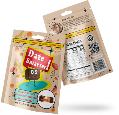 Peanut Butter Chocolate Covered Date Caramels - 6pk