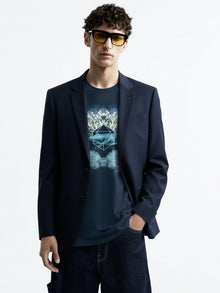 Unisex Icosahedron Navy T-Shirt