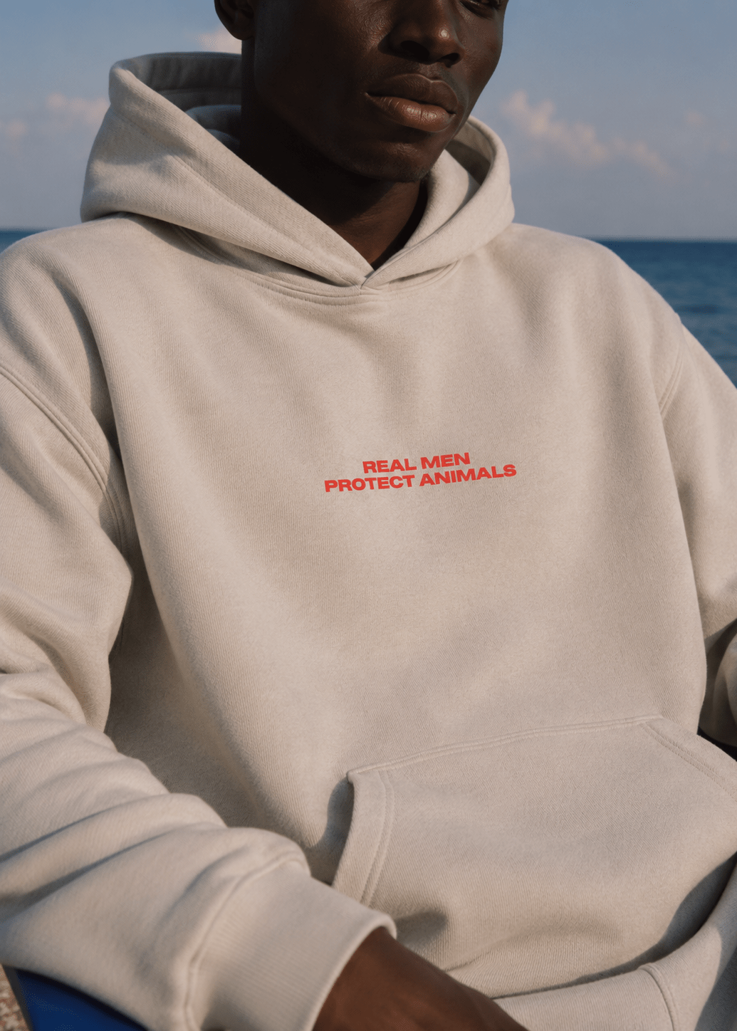 REAL MEN PROTECT ANIMALS HOODIE - Vegan America