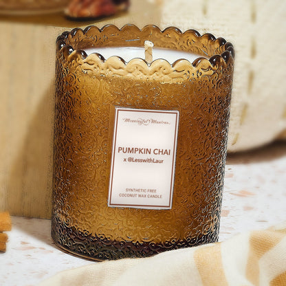Pumpkin Chai x @LessWithLaur Natural Candle 8oz Kaia Collection