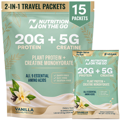 2-in-1 Vegan Protein + Creatine Travel Packets