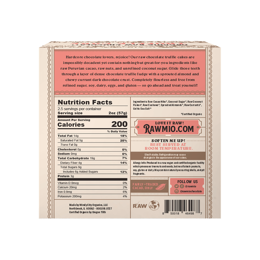 Mini Raw Chocolate Truffle Cake - 5 oz - Vegan America