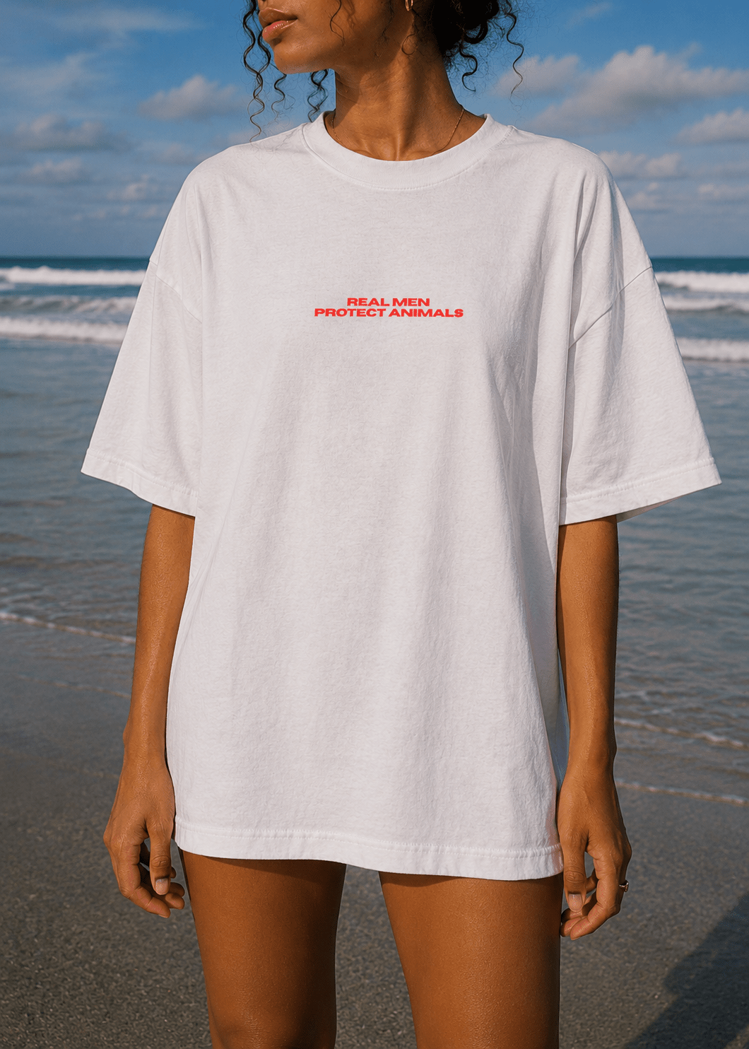 REAL MEN PROTECT ANIMALS TEE - Vegan America