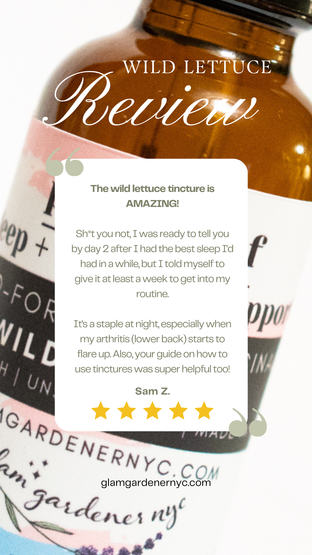 Pain Support: Wild Lettuce Herbal Tincture | Organic & Wildcrafted