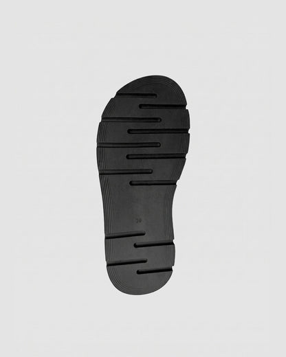 Kado Slides black, vegan corn leather, handmade in Poland - BOHEMA
