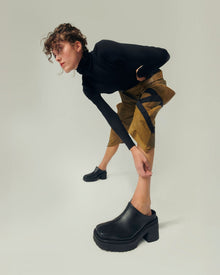 Squared Mule Black made of Grape Leather - Vegan America