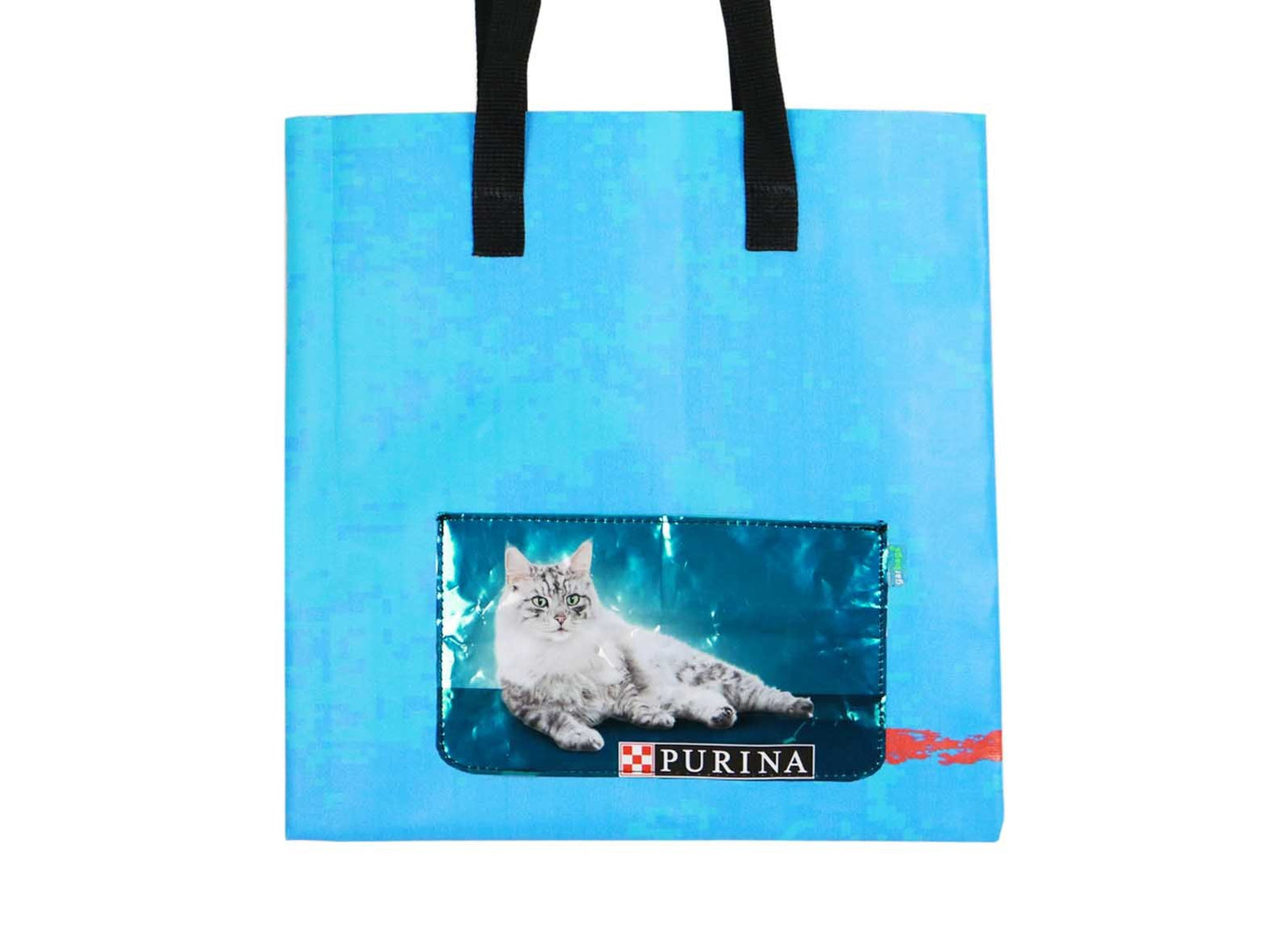 shopping bag cat food package blue - Vegan America