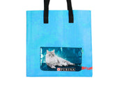 shopping bag cat food package blue - Vegan America