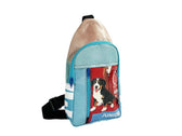 shoulder bag dog food package light blue - Vegan America