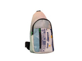 shoulder bag coffee food package blue & white tiles - Vegan America