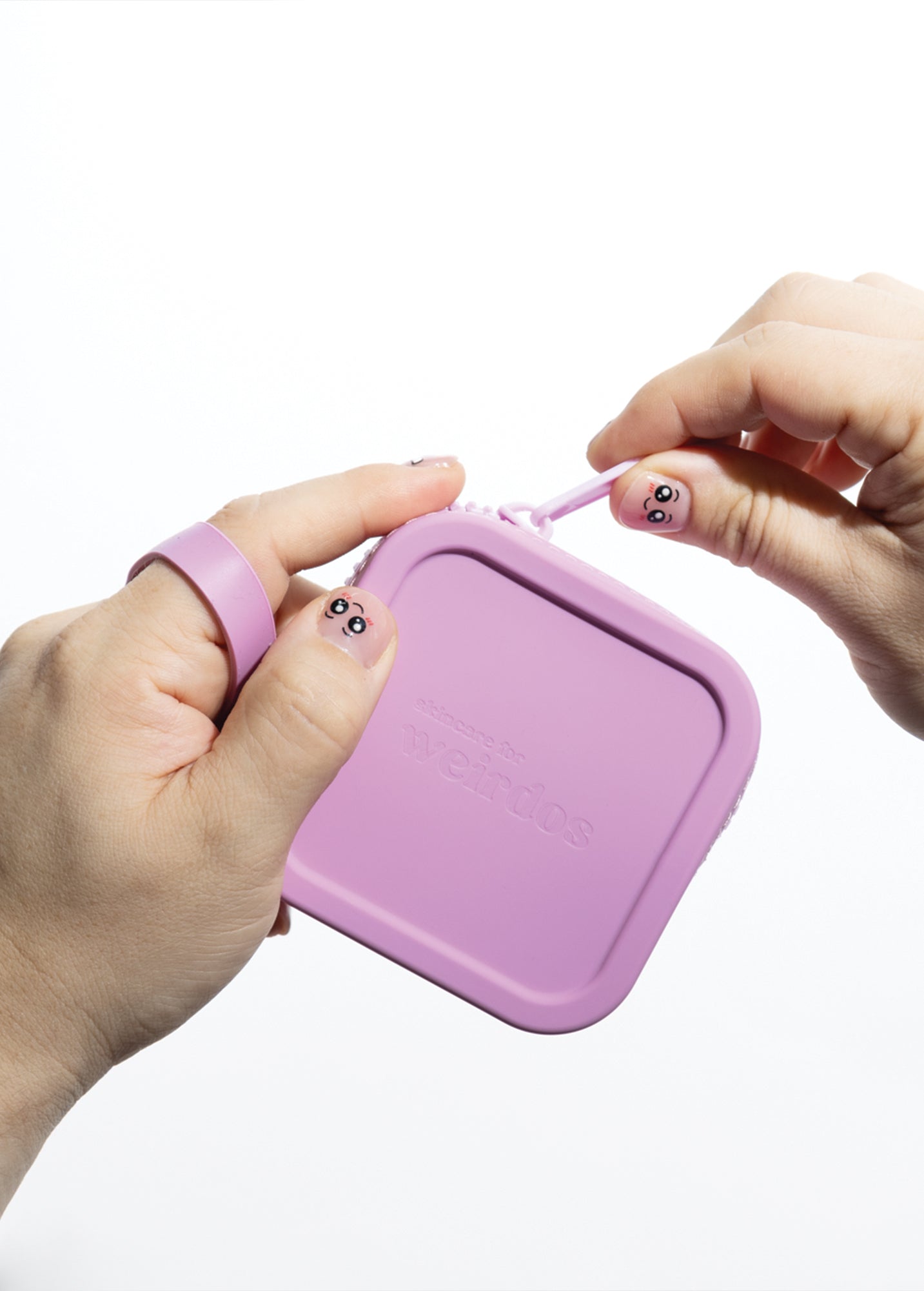 silicone zip logo pouch