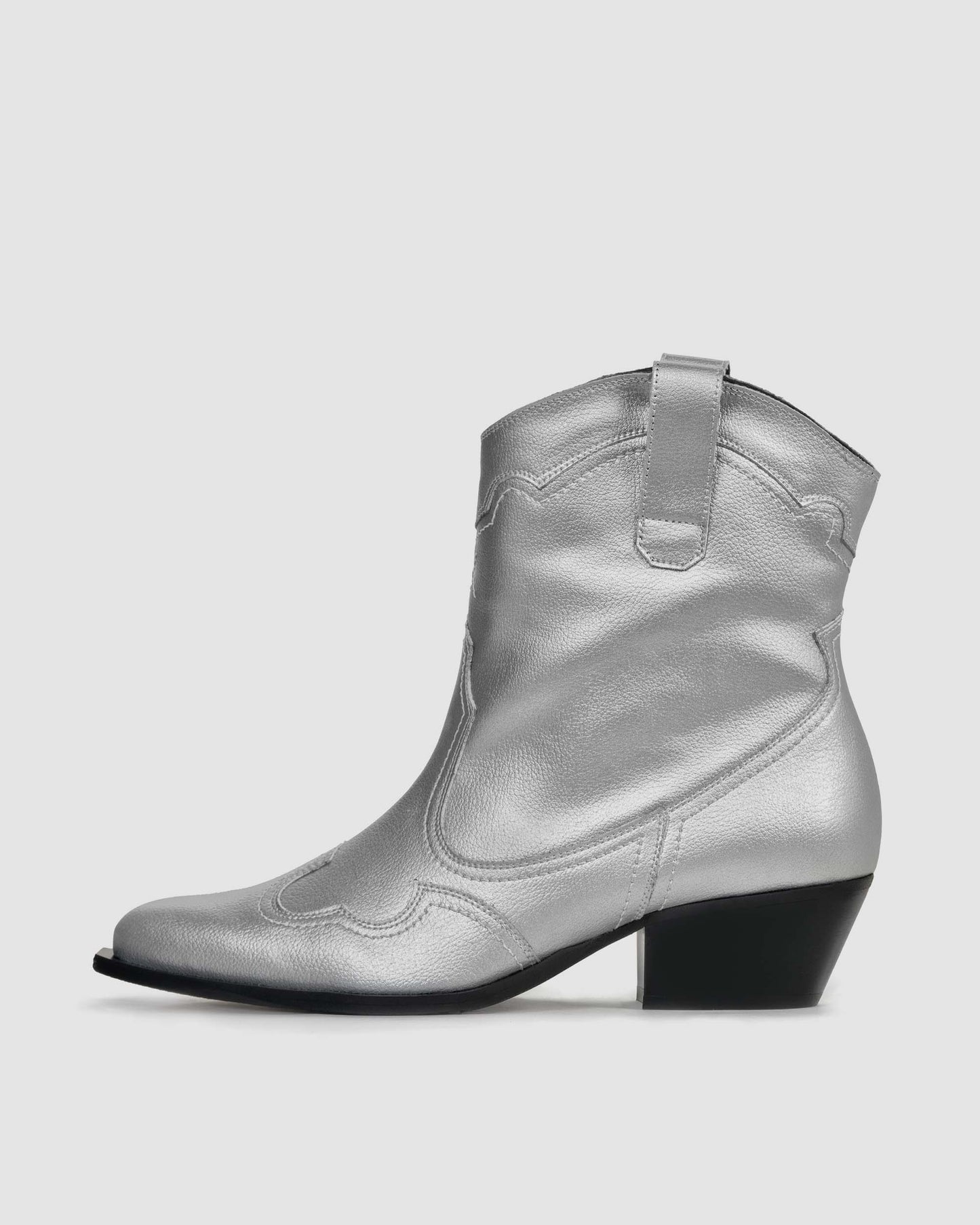 Metallic stitchy cowboy boots - Vegan America