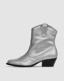 Metallic stitchy cowboy boots - Vegan America
