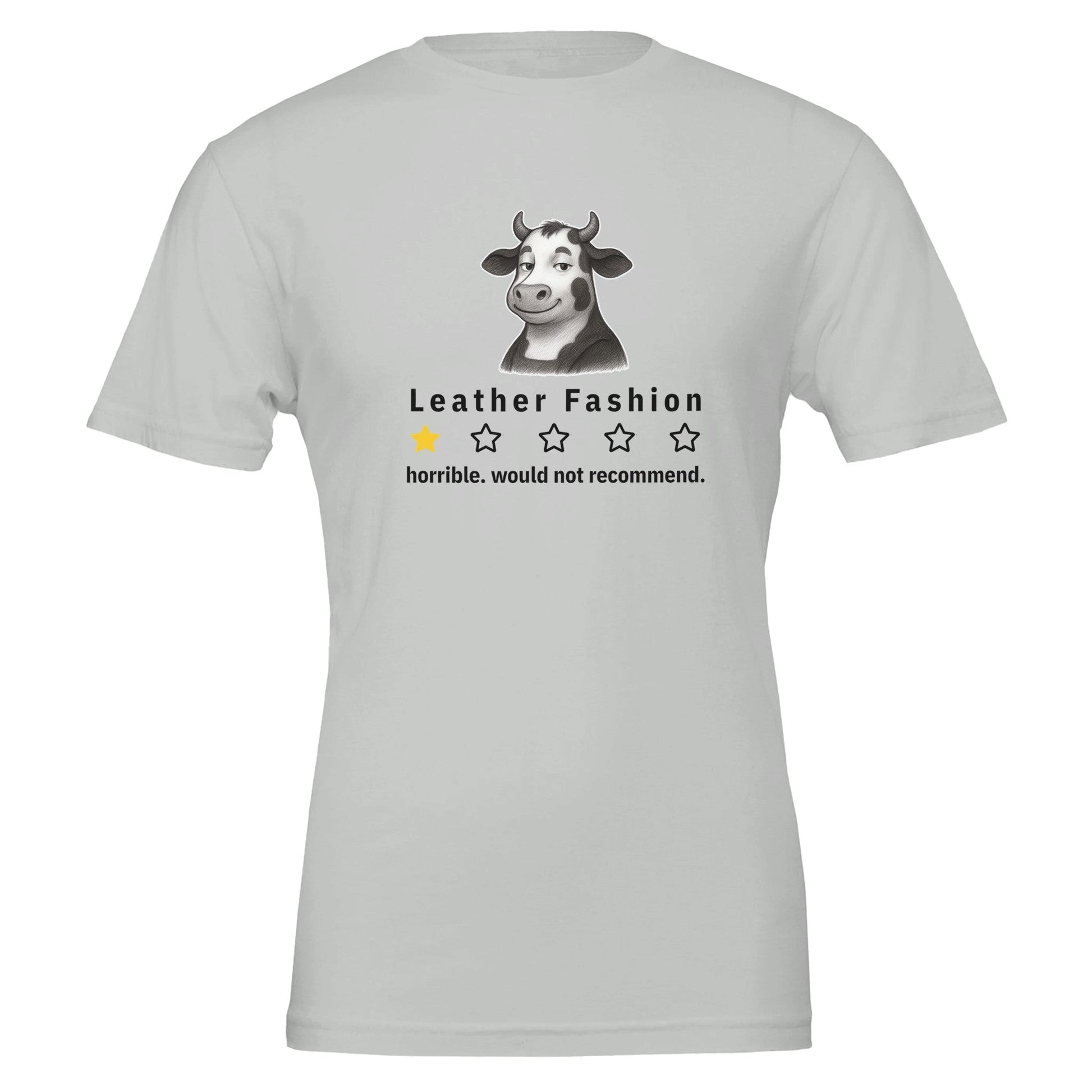 Funny Vegan 'Cow Critic' Premium Tshirt (Light Colors), 100% Cotton - Vegan America
