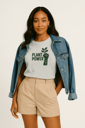 Plant Power, Premium 100% Cotton Tshirt - Vegan America