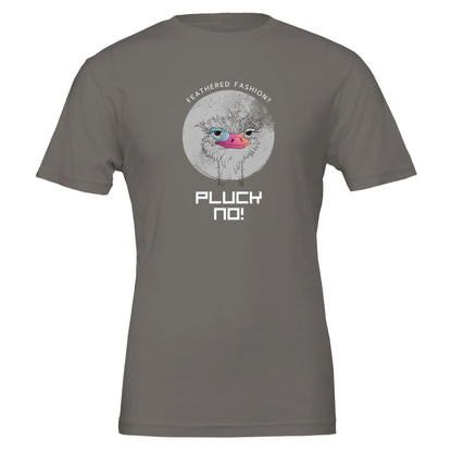 Pluck No! Funny Vegan Premium Tshirt (Dark Colors) - Vegan America