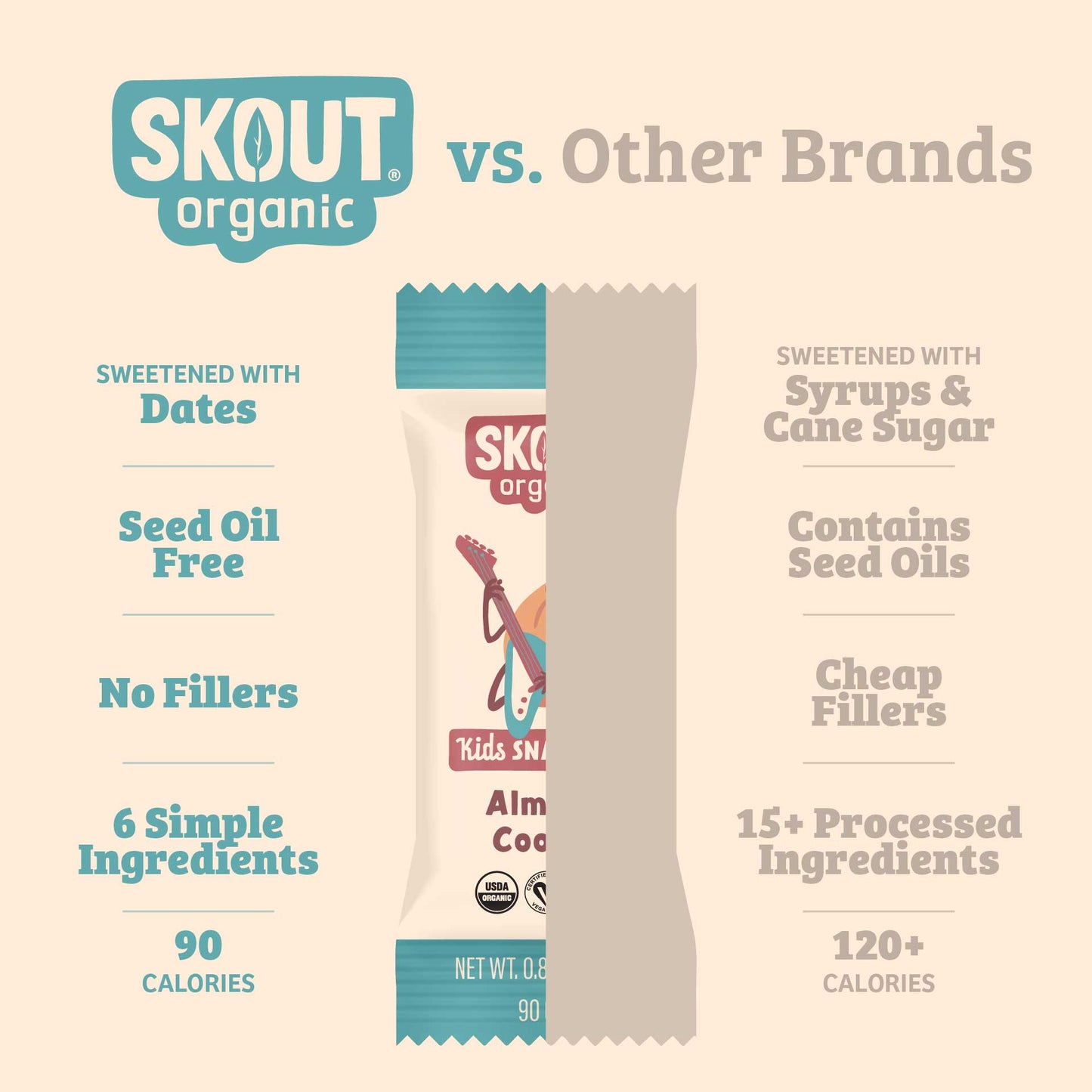 Skout Organic Almond Cookie Kids Bar - Vegan America