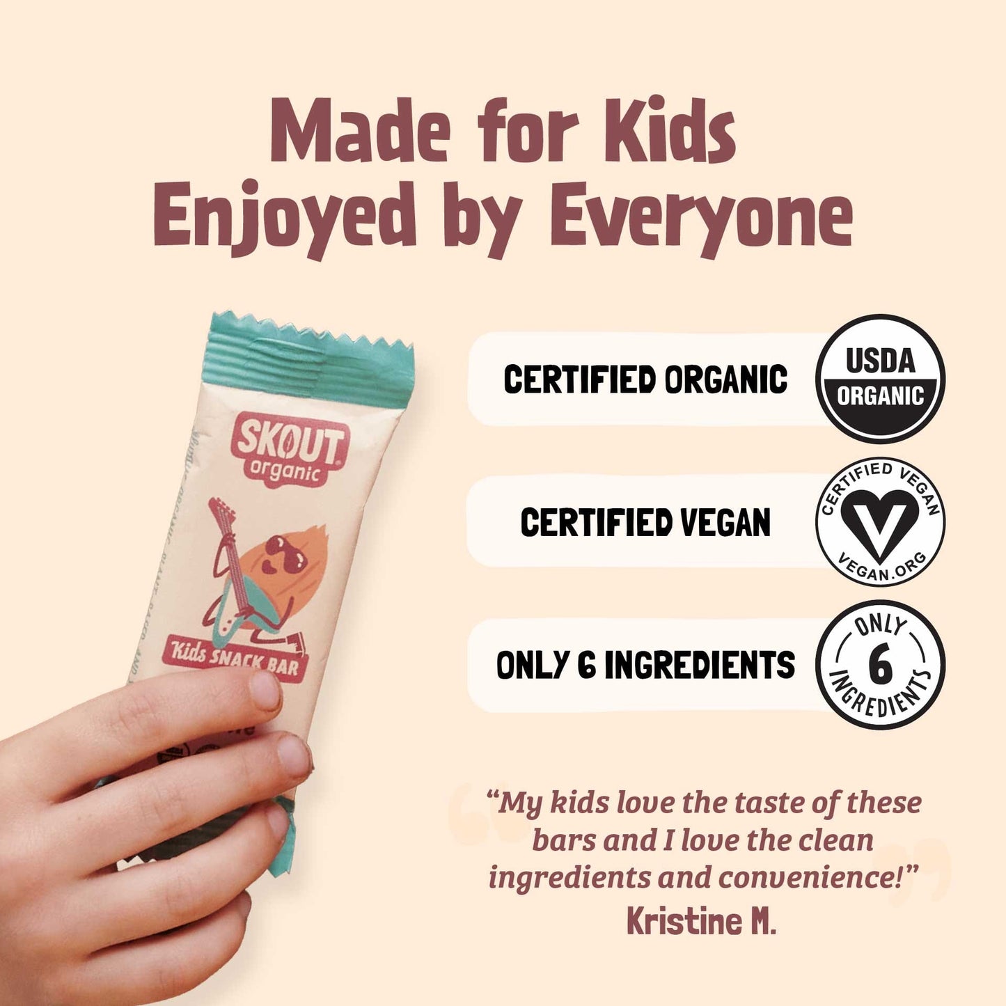 Skout Organic Almond Cookie Kids Bar - Vegan America