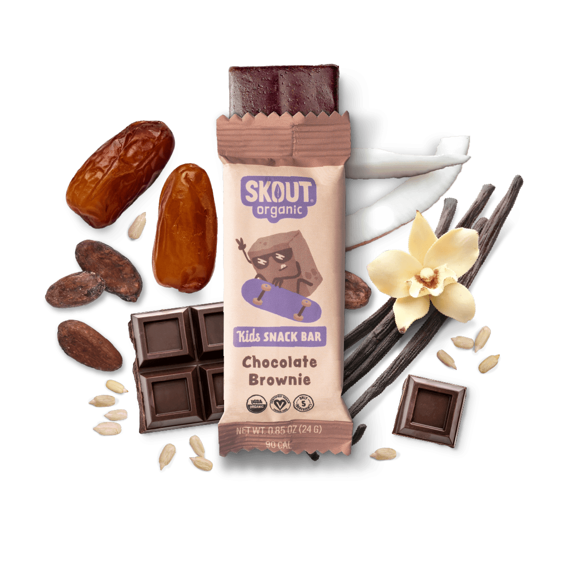 Skout Organic Chocolate Brownie Kids Bar - Vegan America