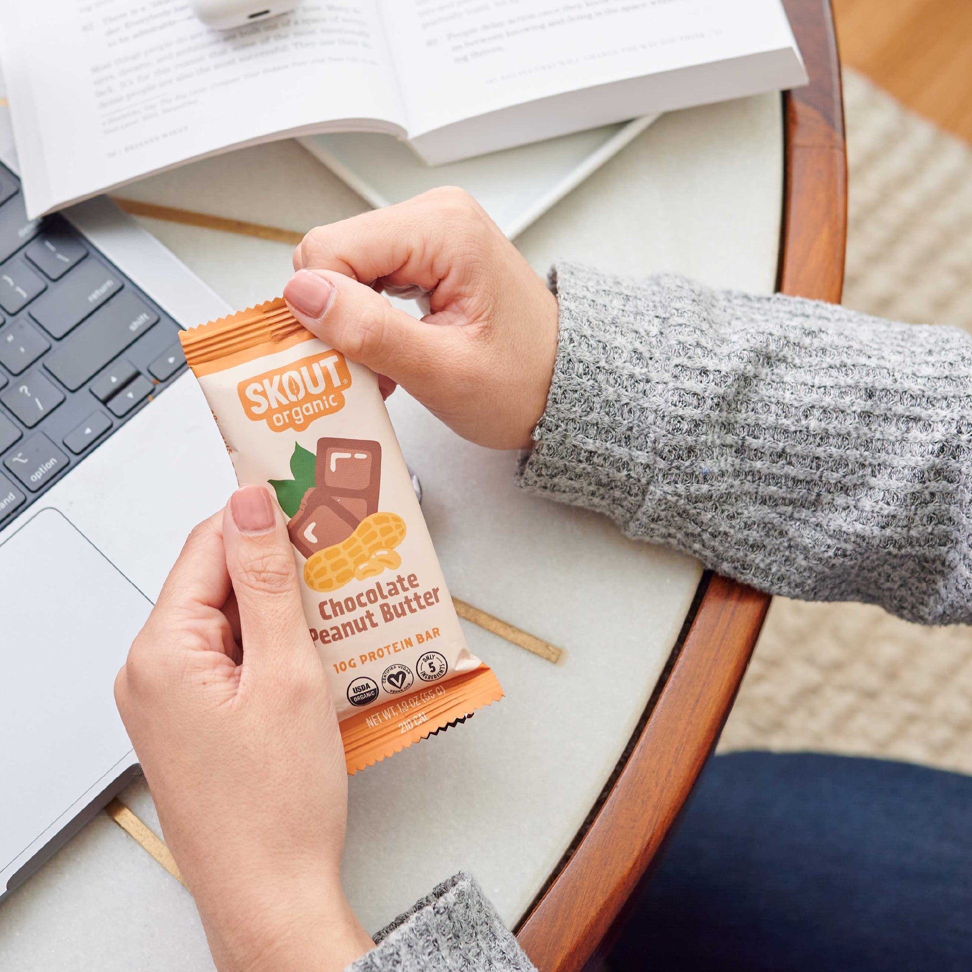 Skout Organic Chocolate Peanut Butter Protein Bar - Vegan America