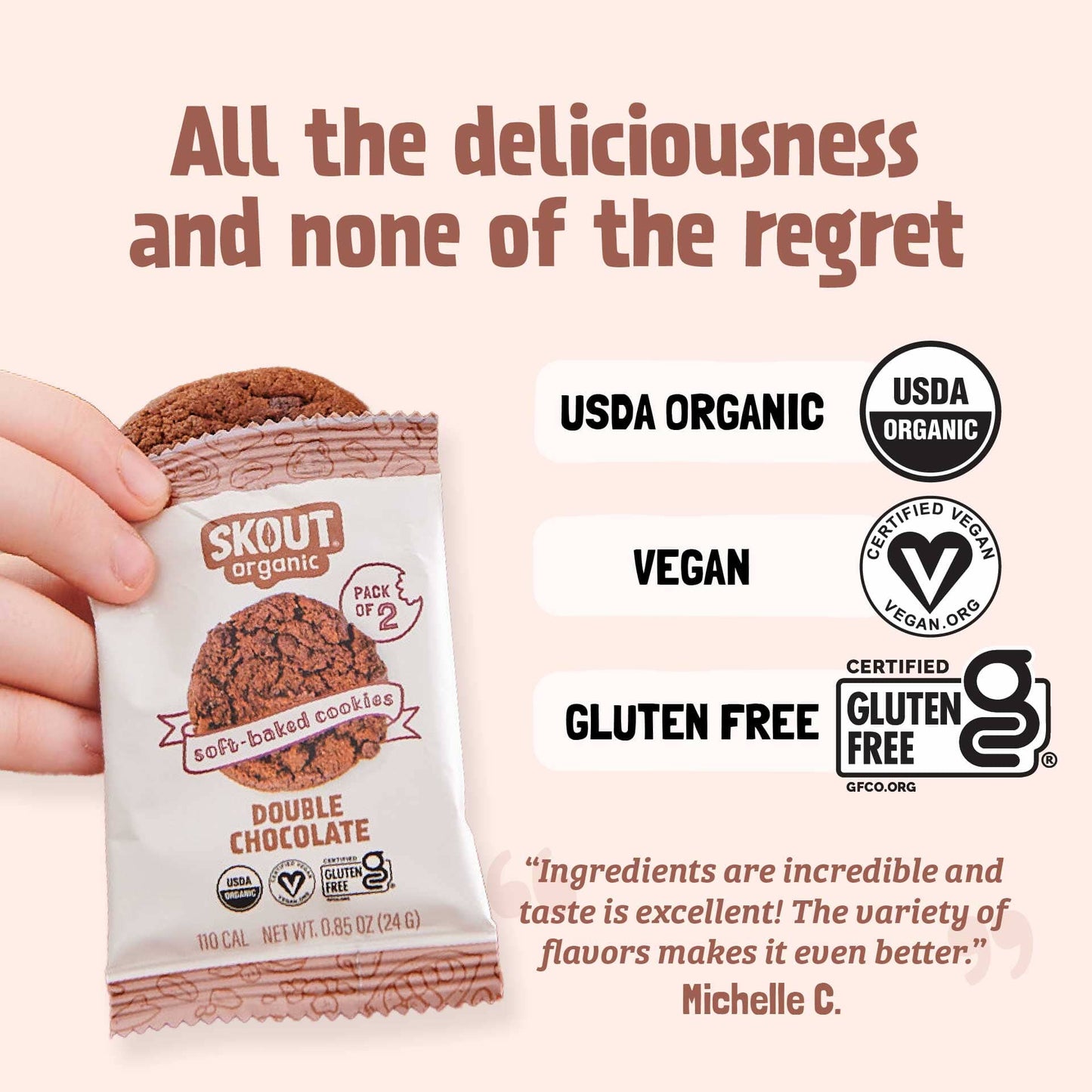 Skout Organic Double Chocolate Soft Baked Cookies - Vegan America