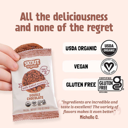 Skout Organic Double Chocolate Soft Baked Cookies - Vegan America