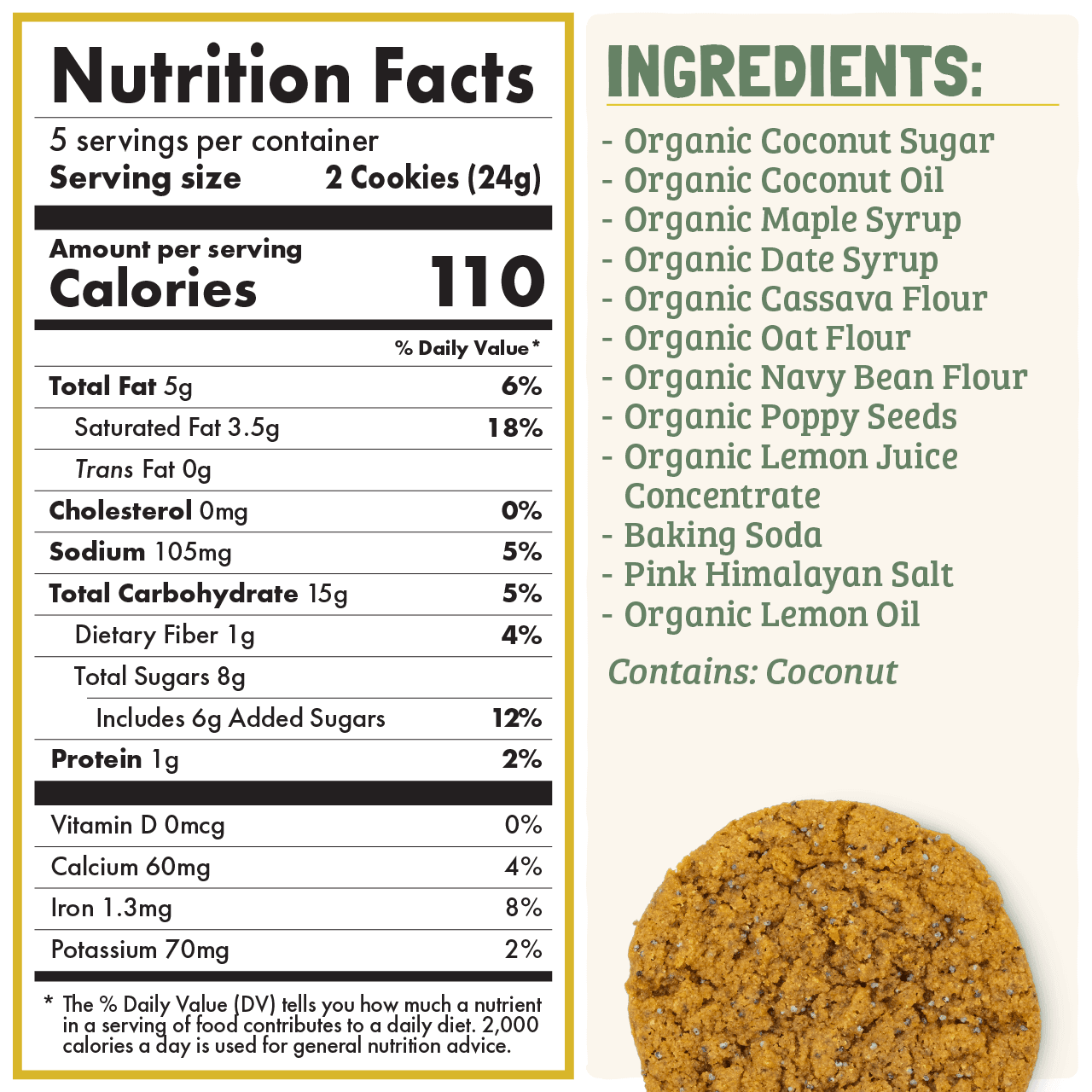 Skout Organic Lemon Poppyseed Soft Baked Cookies - Vegan America