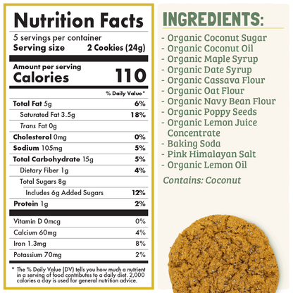 Skout Organic Lemon Poppyseed Soft Baked Cookies - Vegan America