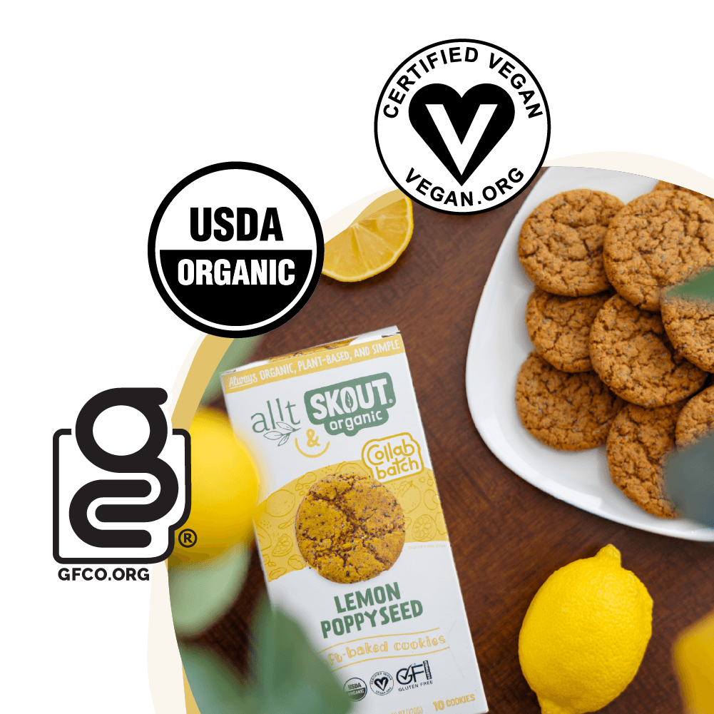 Skout Organic Lemon Poppyseed Soft Baked Cookies - Vegan America