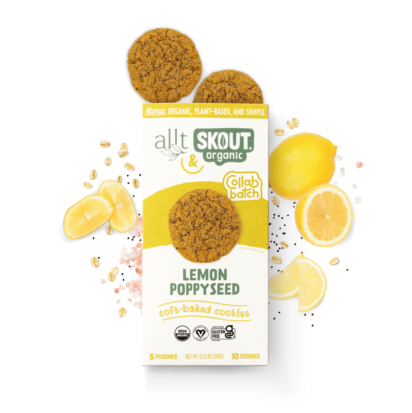 Skout Organic Lemon Poppyseed Soft Baked Cookies - Vegan America