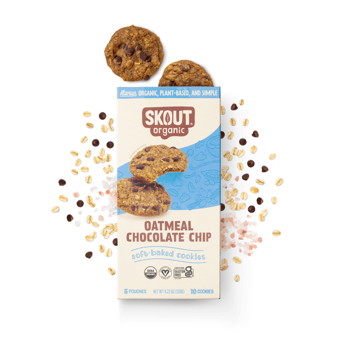 Skout Organic Oatmeal Chocolate Chip Soft Baked Cookies - Vegan America