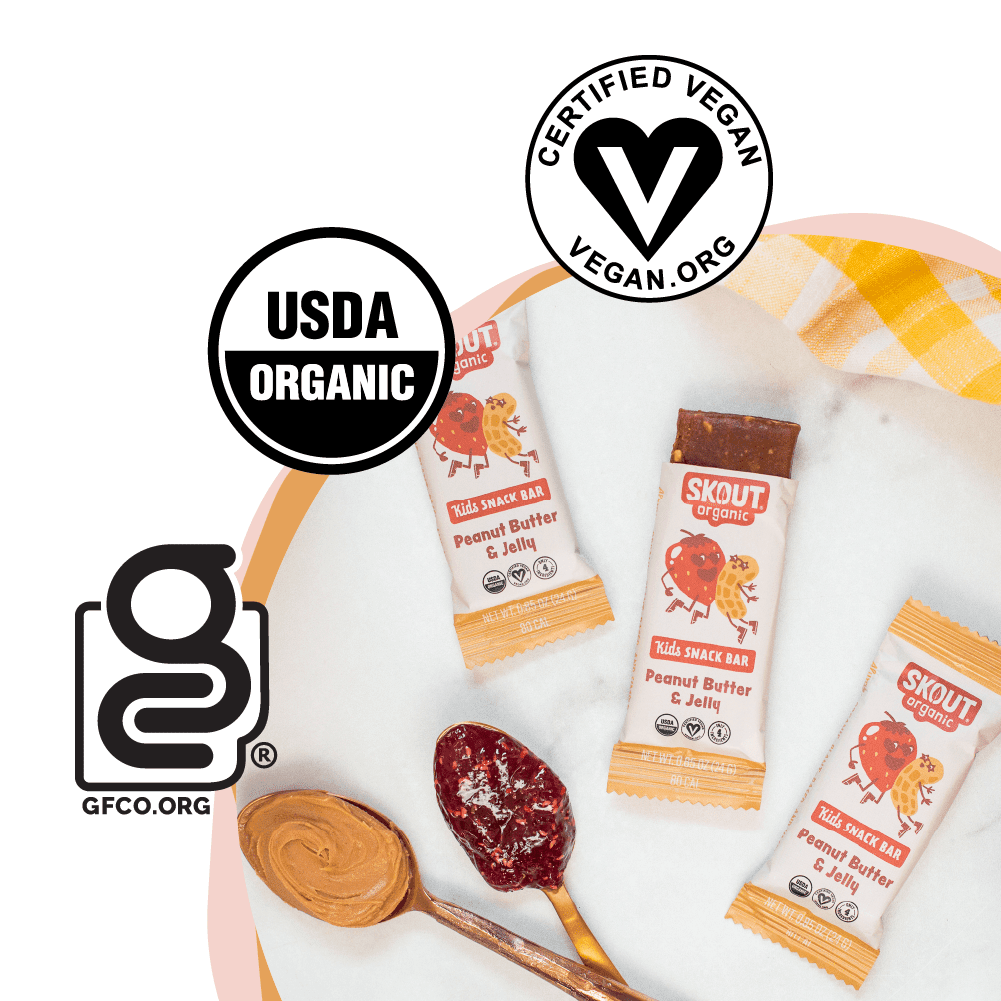 Skout Organic Peanut Butter & Jelly Kids Bar - Vegan America