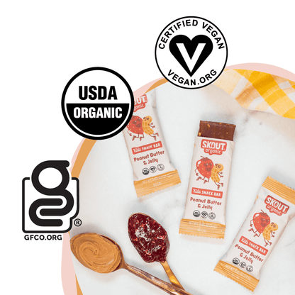 Skout Organic Peanut Butter & Jelly Kids Bar - Vegan America